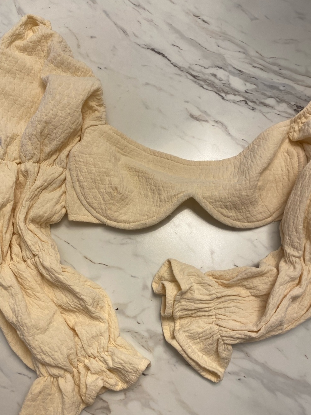 Cream Puff-Sleeve Underwire Bralette